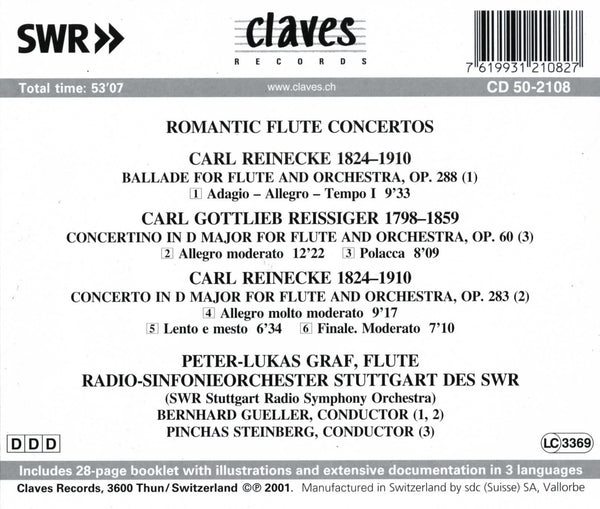 (2001) Romantic Flute Concertos / CD 2108 - Claves Records