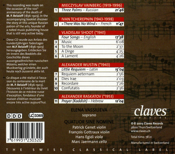 (2003) Russian Works for Soprano & String Quartet / CD 2303 - Claves Records
