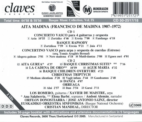 (2005) Aita Madina 1907-1972 / CD 2517/18 - Claves Records