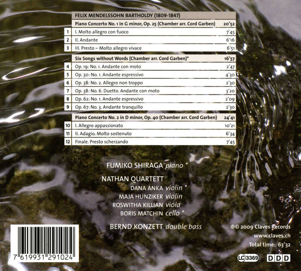 (2009) Mendelssohn: Piano Concertos Op. 25 & Op. 40 - Six Songs Without Words: Chamber Arrangements / CD 2910 - Claves Records