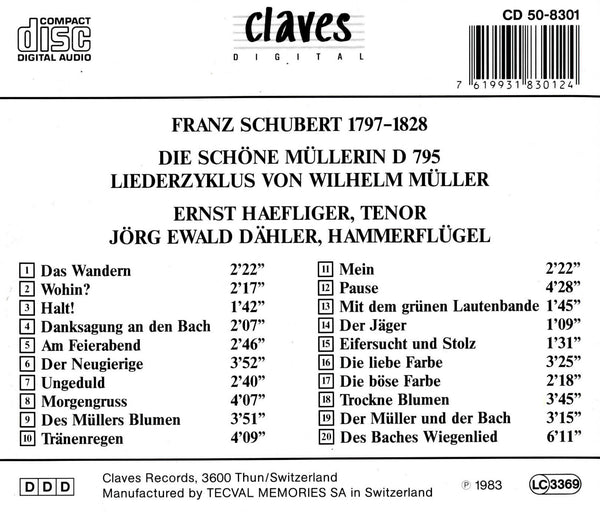 (1983) Franz Schubert/Die Schöne Müllerin / CD 8301 - Claves Records
