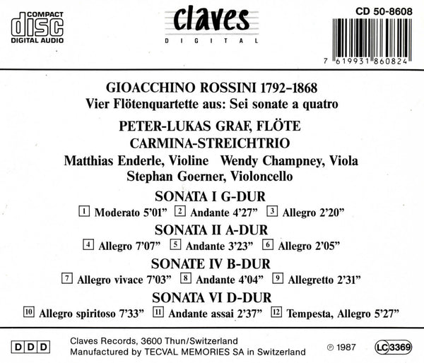 (1987) Rossini/ Flötenquartette / CD 8608 - Claves Records