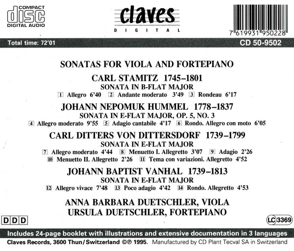 (1995) Classical Sonatas for Viola & Fortepiano / CD 9502 - Claves Records