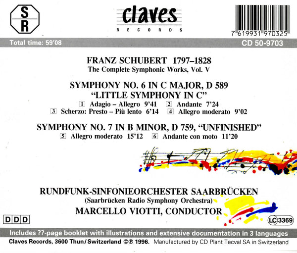 (1996) Schubert: The Complete Symphonic Works, Vol. V / CD 9703 - Claves Records