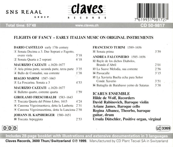(1999) Early Italian Music on Original Instruments / CD 9817 - Claves Records