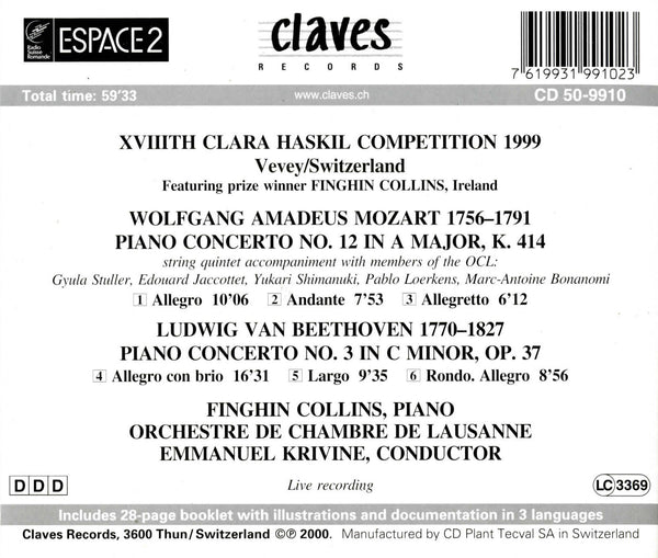 (2000) XVIIIth Clara Haskil Competition 1999 (Live Recordings) / CD 9910 - Claves Records