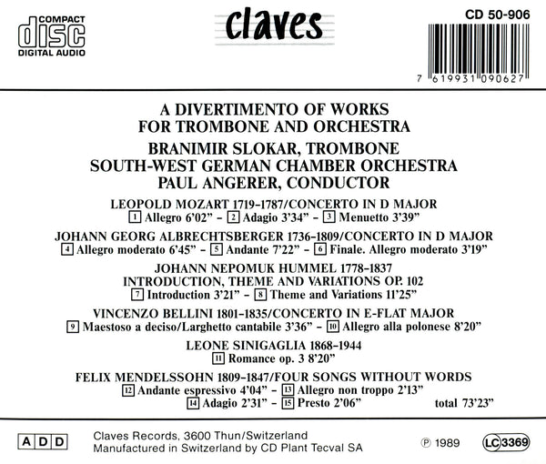 (1989) Works for Trombone & Orchestra / CD 0906 - Claves Records