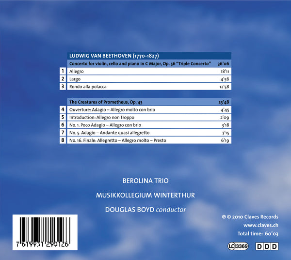 (2010) Beethoven: Triple Concerto, Op. 56 - The Creatures of Prometheus, Op. 43 / CD 1001 - Claves Records