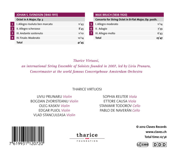 (2012) Svendsen & Bruch: String Octets / CD 1207 - Claves Records