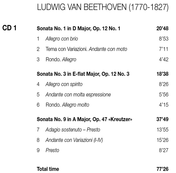 (2006) Beethoven: Complete Sonatas for Piano & Violin / CD 2610-12 - Claves Records