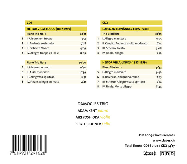 (2009) Villa-Lobos & L. Fernández: Piano Trios / CD 2916/17 - Claves Records