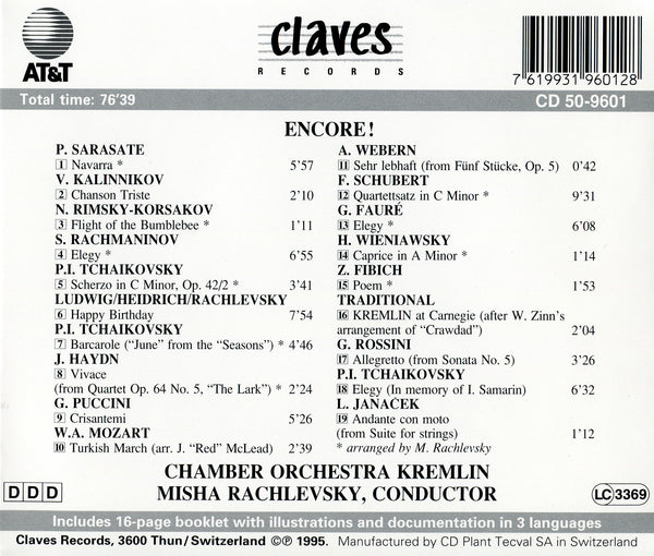 (1995) Encore! / CD 9601 - Claves Records