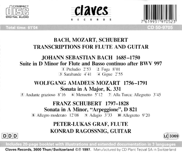 (1997) Transcriptions for Flute & Guitar / CD 9705 - Claves Records