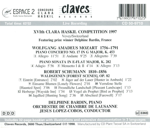 (1998) XVIIth Clara Haskil Competition (Live Recording, Vevey 1997) / CD 9710 - Claves Records