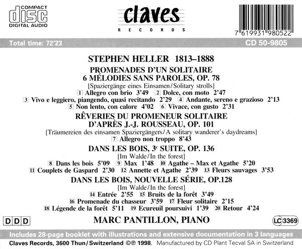 (1998) Stephen Heller: Romantic Music for Piano / CD 9805 - Claves Records